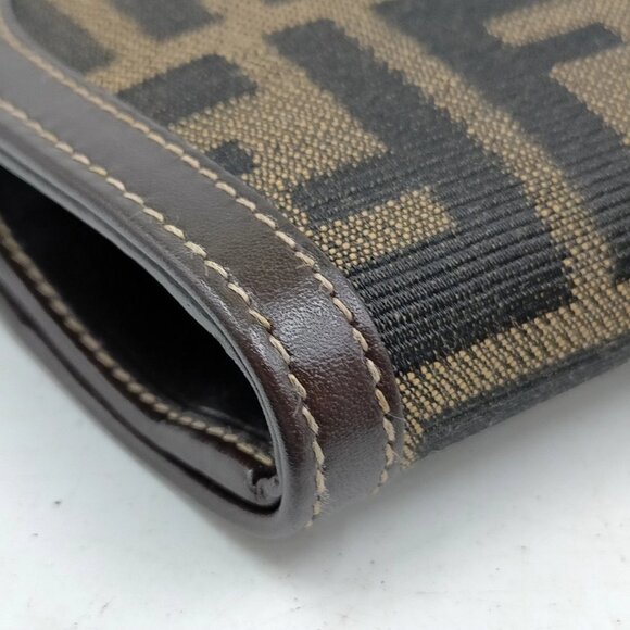 Authentic Fendi Wallet Brown Canvas mn388-113025 - Picture 4 of 9